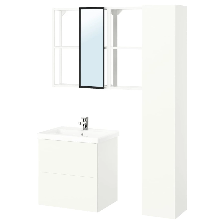 Комбинация для ванной - IKEA ENHET, 64х43х65 см, белый, ЭНХЕТ ИКЕА (изображение №1)