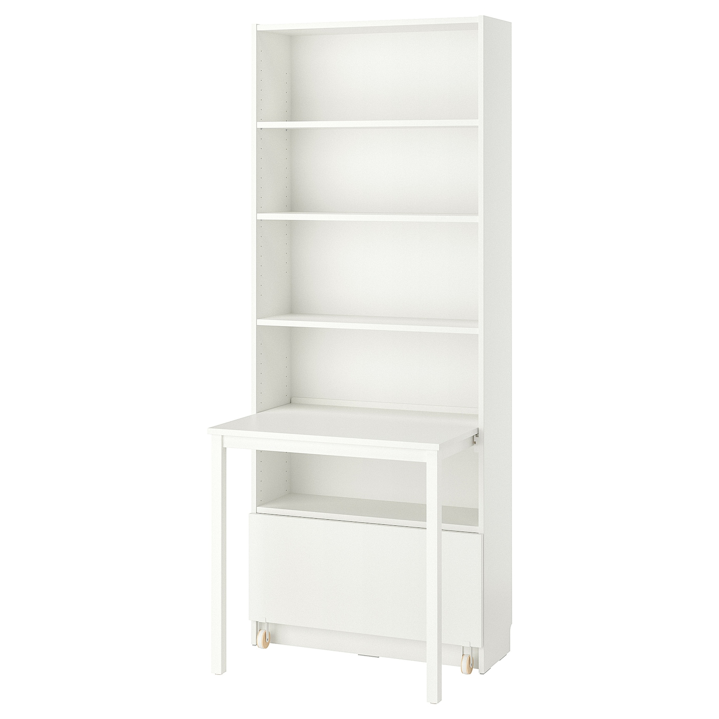 Книжный шкаф с письменным столом и ящиком - IKEA BILLY/ БИЛЛИ ИКЕА, 202х80x84 см, белый