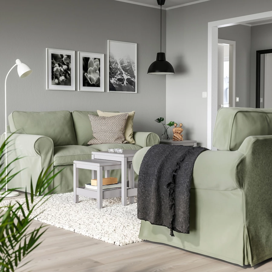 2-местный диван - IKEA EKTORP/ЭКТОРП ИКЕА, 88х88х179 см, зеленый (изображение №2)