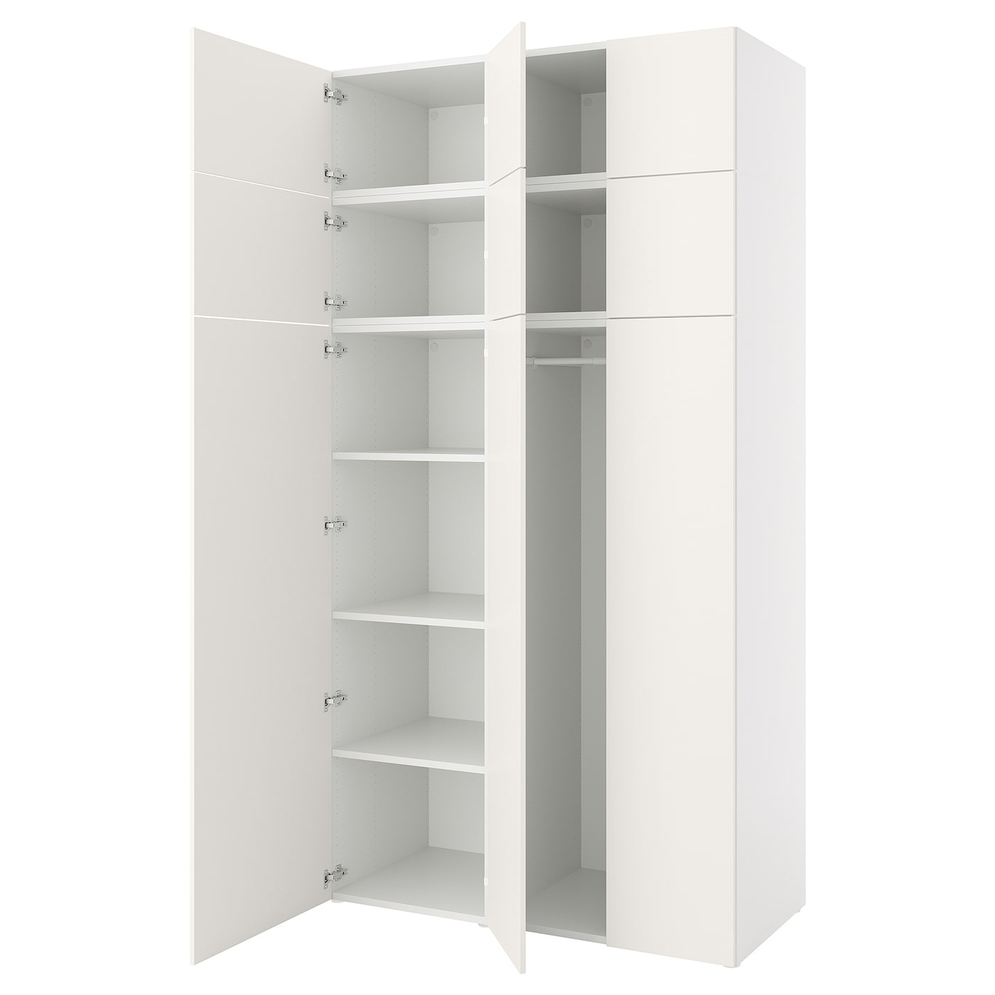 Платяной шкаф - IKEA PLATSA/FONNES  / ПЛАТСА/ФОННЕС ИКЕА, 140x57x261 см, белый