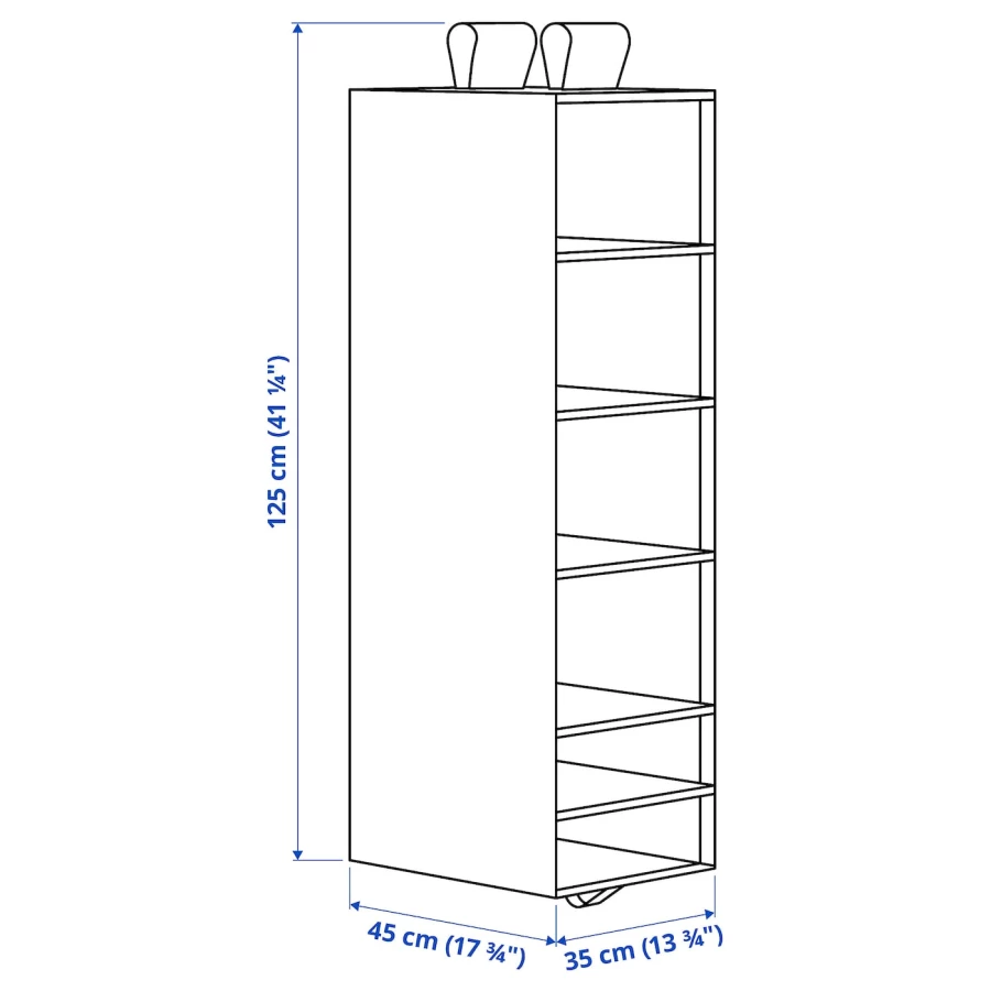 Шкаф для хранения с отделениями - SKUBB IKEA/ СКУББ ИКЕА, 125х45х35 см, серый (изображение №5)