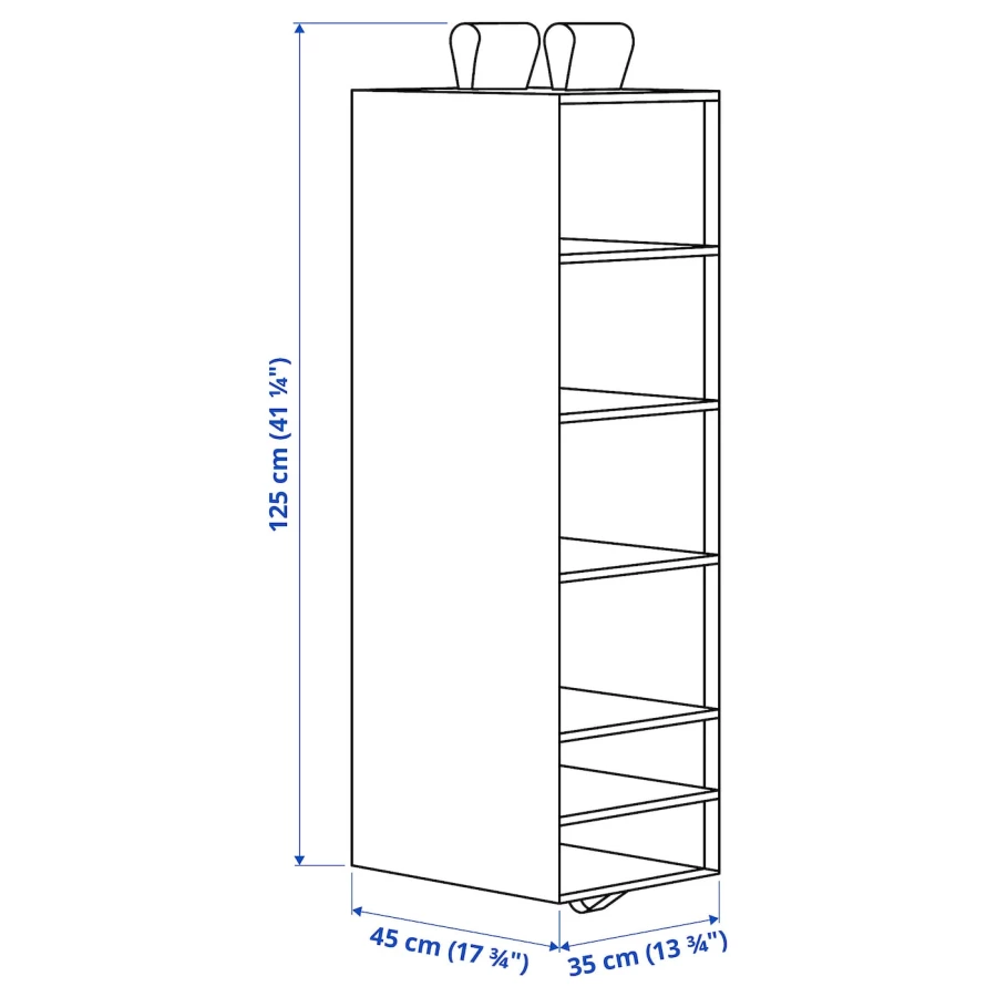 Модуль для хранения с 6 отделениями белый 35x45x125 см ikea SKUBB СКУББ