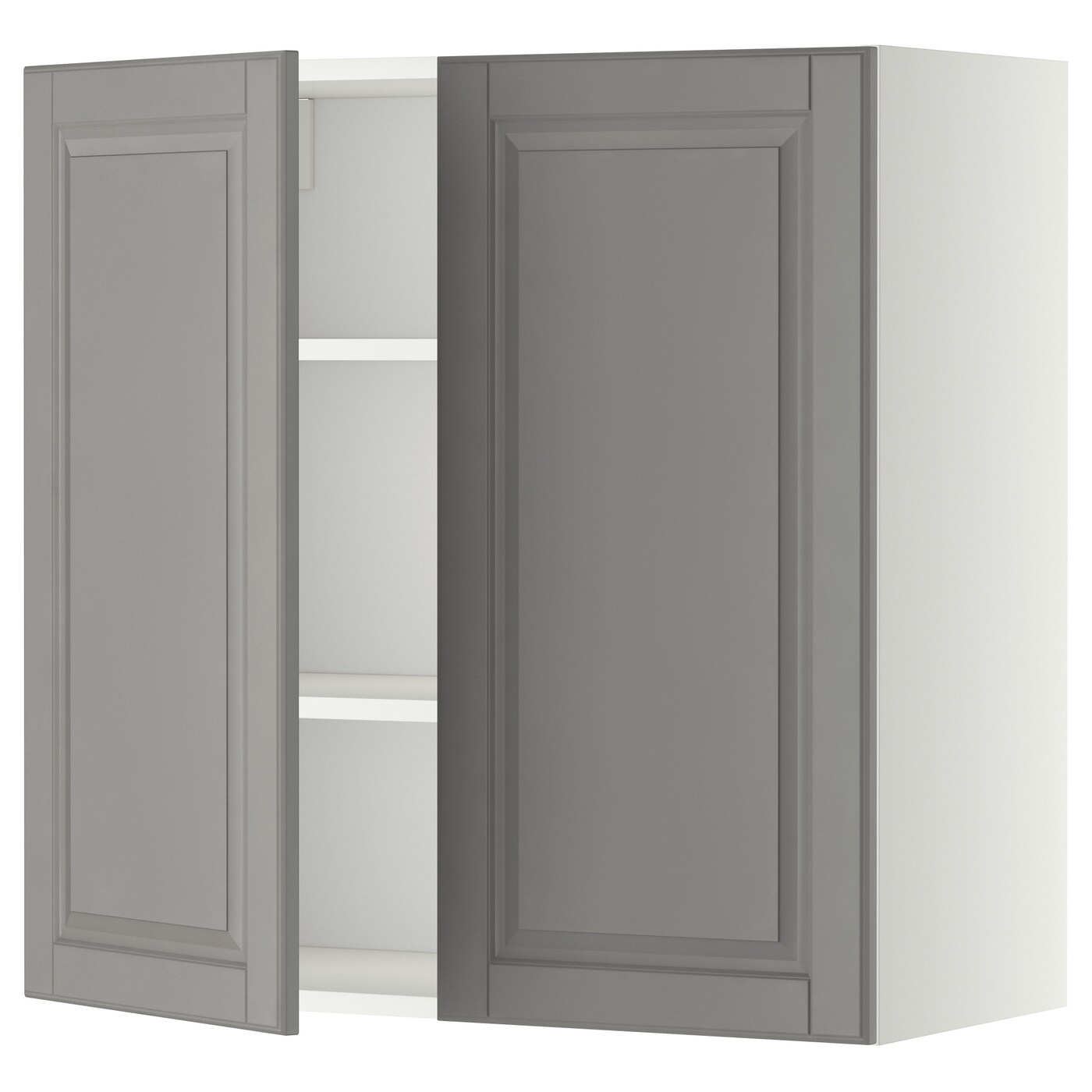 Навесной шкаф с полкой - METOD IKEA/ МЕТОД ИКЕА, 80х80 см, белый/серый