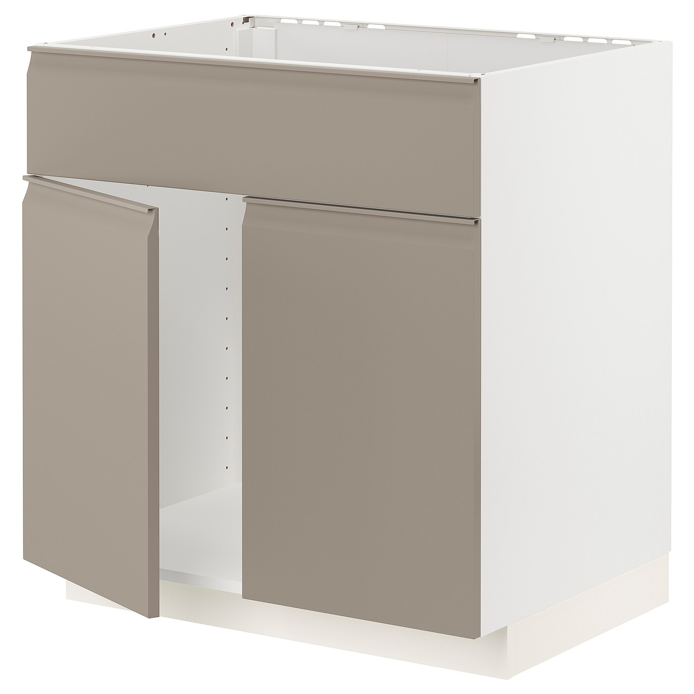 Напольный кухонный шкаф  - IKEA METOD, 88x62x80см, белый/темно-бежевый, МЕТОД ИКЕА