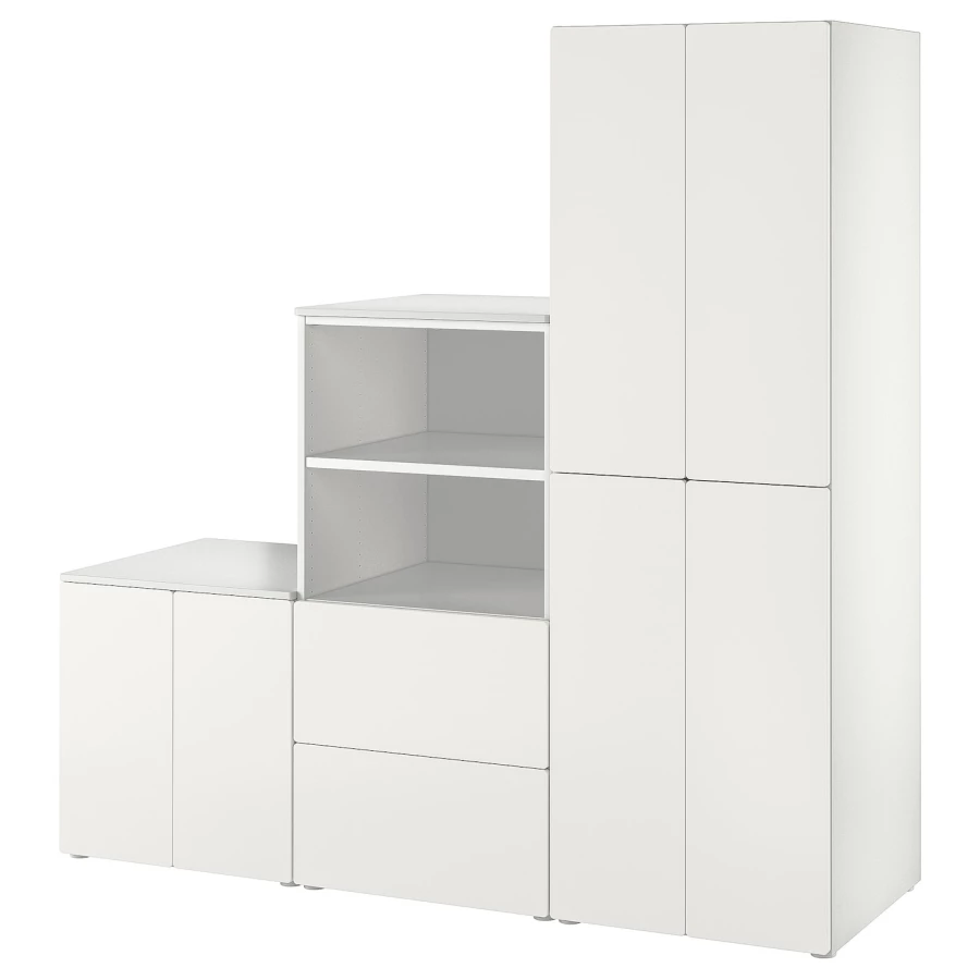 Детская гардеробная комбинация - IKEA PLATSA SMÅSTAD/SMASTAD, 181x57x180см, белый, ПЛАТСА СМОСТАД ИКЕА (изображение №1)