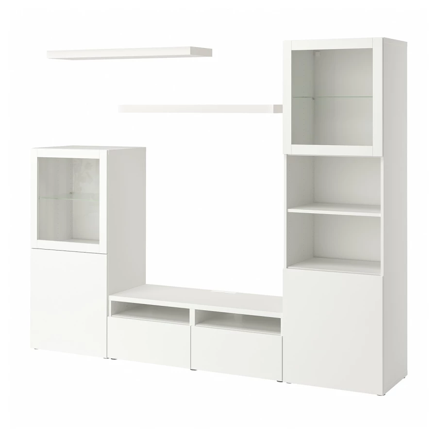 Комплект мебели д/гостиной  - IKEA BESTÅ/BESTA LACK, 193x42x240см, белый, БЕСТО ЛАКК ИКЕА (изображение №1)