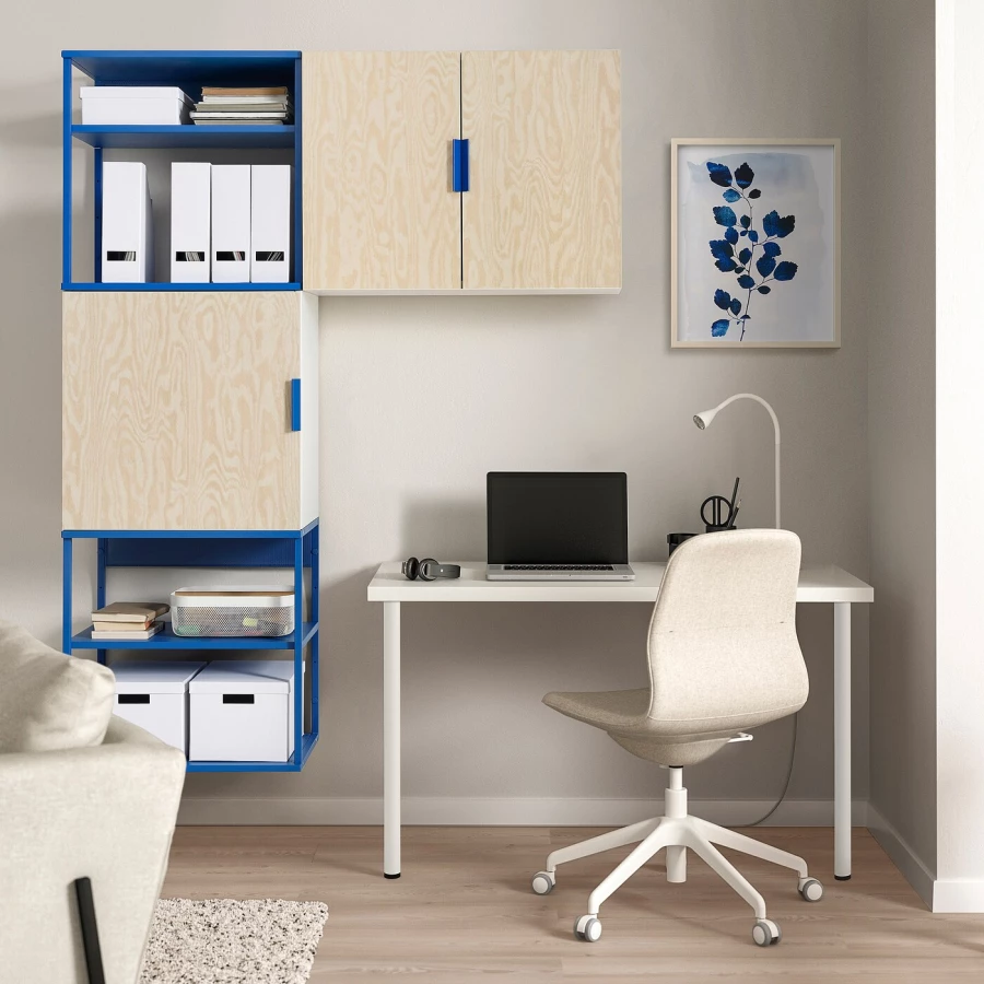 Стеллаж - IKEA PLATSA, 140х42х182 см, белый/синий, ПЛАТСА ИКЕА (изображение №4)