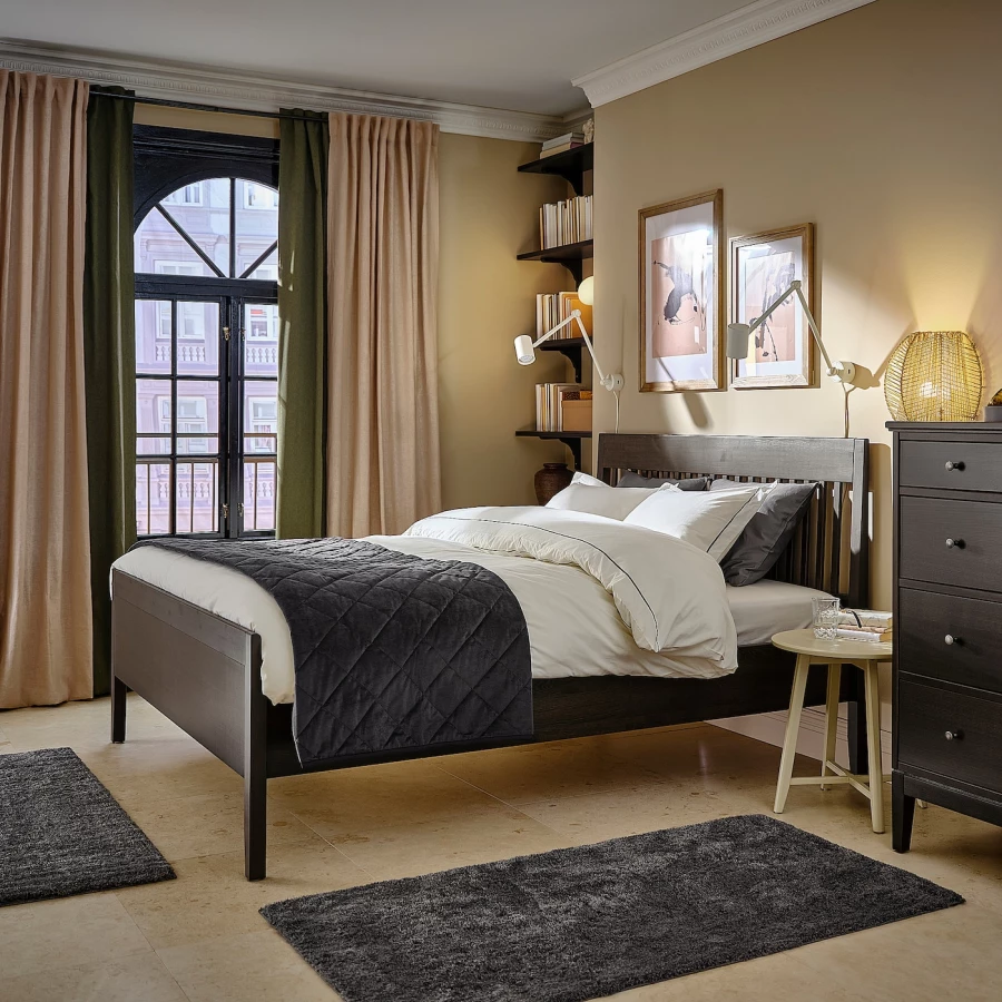 Каркас кровати - IKEA IDANÄS/IDANAS, 200х140 см, темно-коричневый, ИДАНЭС ИКЕА (изображение №3)