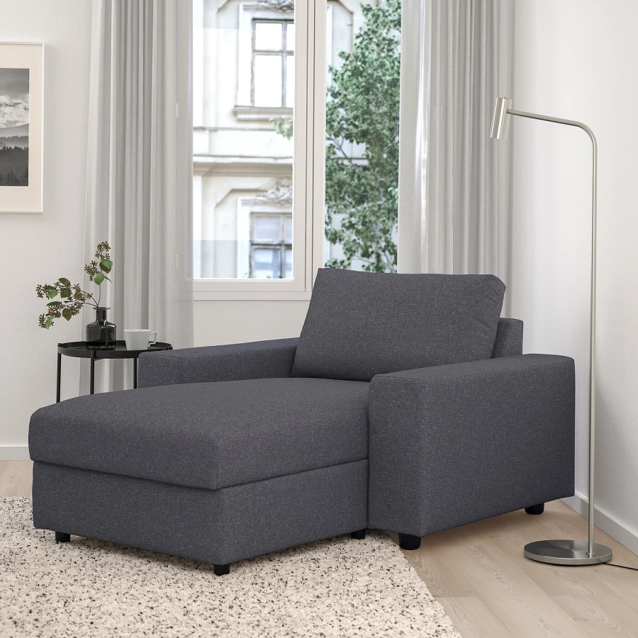 Кресло-кровать - IKEA VIMLE, 125х164х83 см, серый, ВИМЛЕ ИКЕА (изображение №2)