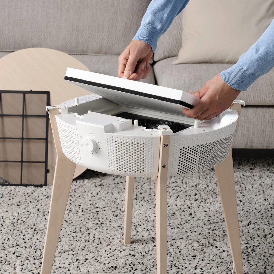 Стол с очистителем воздуха со сменным фильтром - IKEA STARKVIND, 56х56 см, белый, СТАРКВИНД ИКЕА (изображение №6)