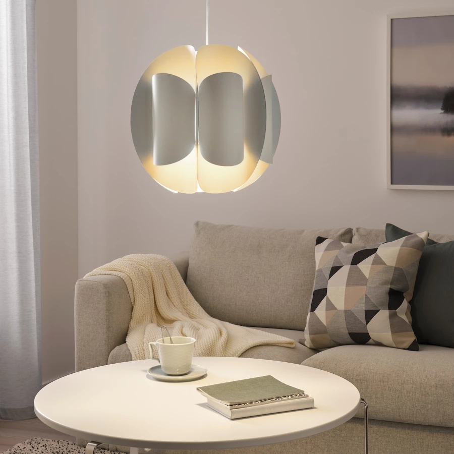 Подвесной светильник - TRUBBNATE IKEA / ТРЮББНАТЕ   ИКЕА,  38 см, белый (изображение №4)