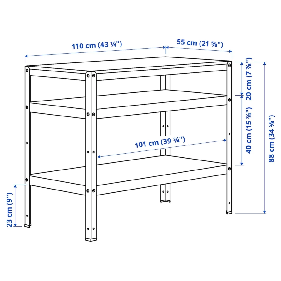 Верстак - IKEA BROR, черный, 110х55х88 см, БРУР ИКЕА (изображение №7)