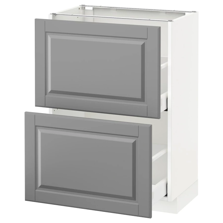 Напольный кухонный шкаф  - IKEA METOD MAXIMERA, 88x39,5x60см, белый/серый, МЕТОД МАКСИМЕРА ИКЕА (изображение №1)