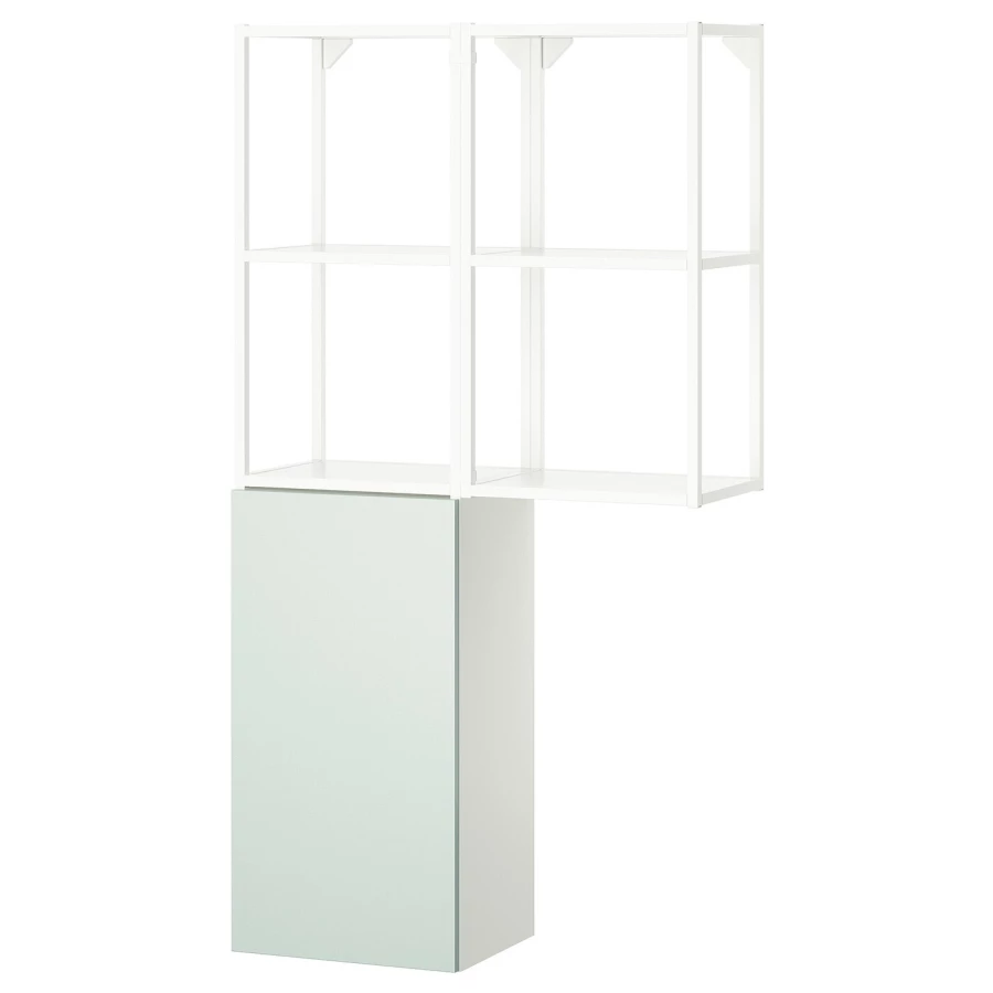 Комбинация для ванной - IKEA ENHET, 80х32х150 см, белый/светло-зеленый, ЭНХЕТ ИКЕА (изображение №1)