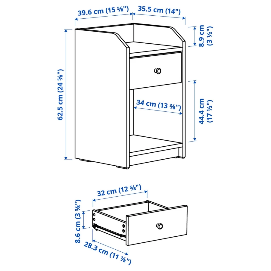 Комбинация мебели для спальни - IKEA HAUGA, 200x140см, серый/светло-серый, ХАУГА ИКЕА (изображение №10)