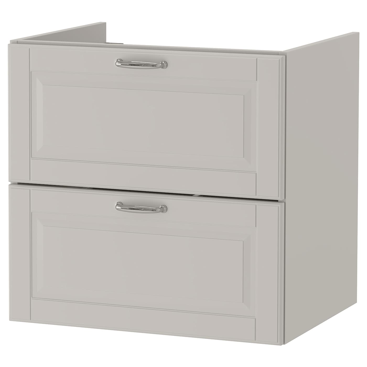 Шкаф под умывальник с 2 ящиками - GODMORGON IKEA/ ГОДМОРГОН ИКЕА, 60х58 см, серый