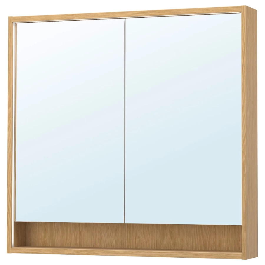 Зеркальный шкаф - FAXÄLVEN / FAXАLVEN IKEA/  ФАКСЭЛЬВЕН ИКЕА , 100х15х95 см, под беленый дуб (изображение №1)