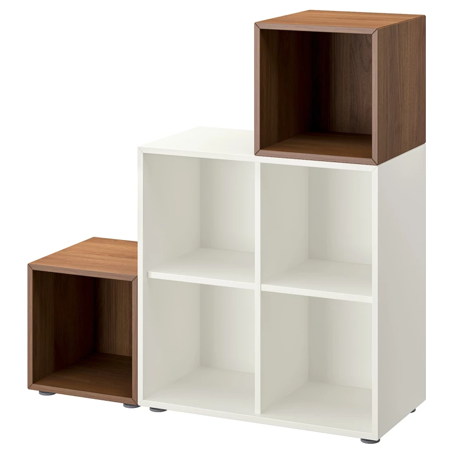 Комбинация для хранения - EKET IKEA/ЭКЕТ ИКЕА, 105x35x107 ,белый/коричневый (изображение №1)