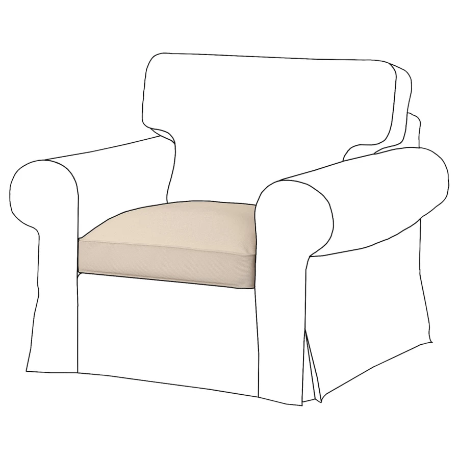 Внутренняя подушка сиденья - EKTORP IKEA/ ЭКТОРП ИКЕА, белый (изображение №5)