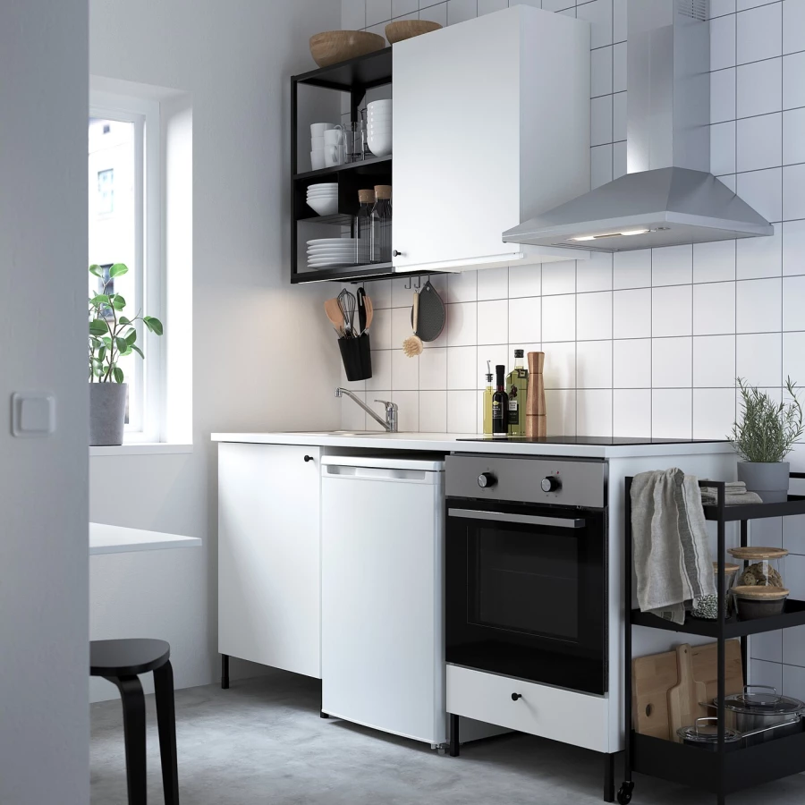 Кухня -  ENHET  IKEA/ ЭНХЕТ ИКЕА, 222х183 см, белый/черный (изображение №2)