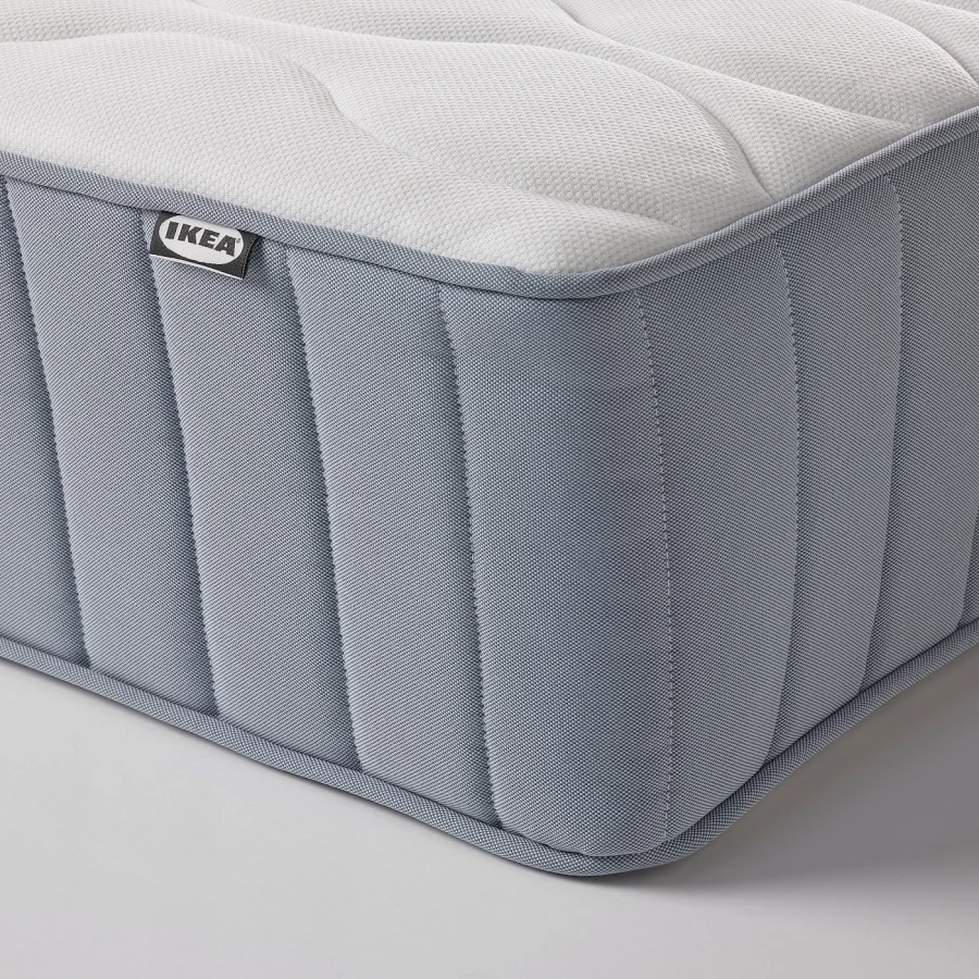 Континентальная кровать - IKEA DUNVIK, 200х180 см, матрас жесткий/средне-жесткий, темно-серый, ДУНВИК ИКЕА (изображение №8)