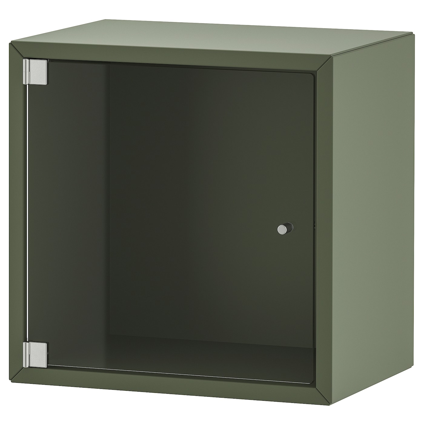 Навесной шкаф со стеклянными дверцами - IKEA EKET/ЭКЕТ ИКЕА, 35х25х35 см, зеленый