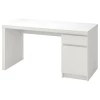 Письменный стол с ящиком - IKEA MALM, 140x65 см, белый, МАЛЬМ ИКЕА