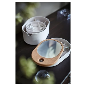 Второе фото. Ящик для хранения с зеркальной крышкой - SAXBORGA IKЕA/ САКСБОРГА ИКЕА, 24х17 см, бежевый