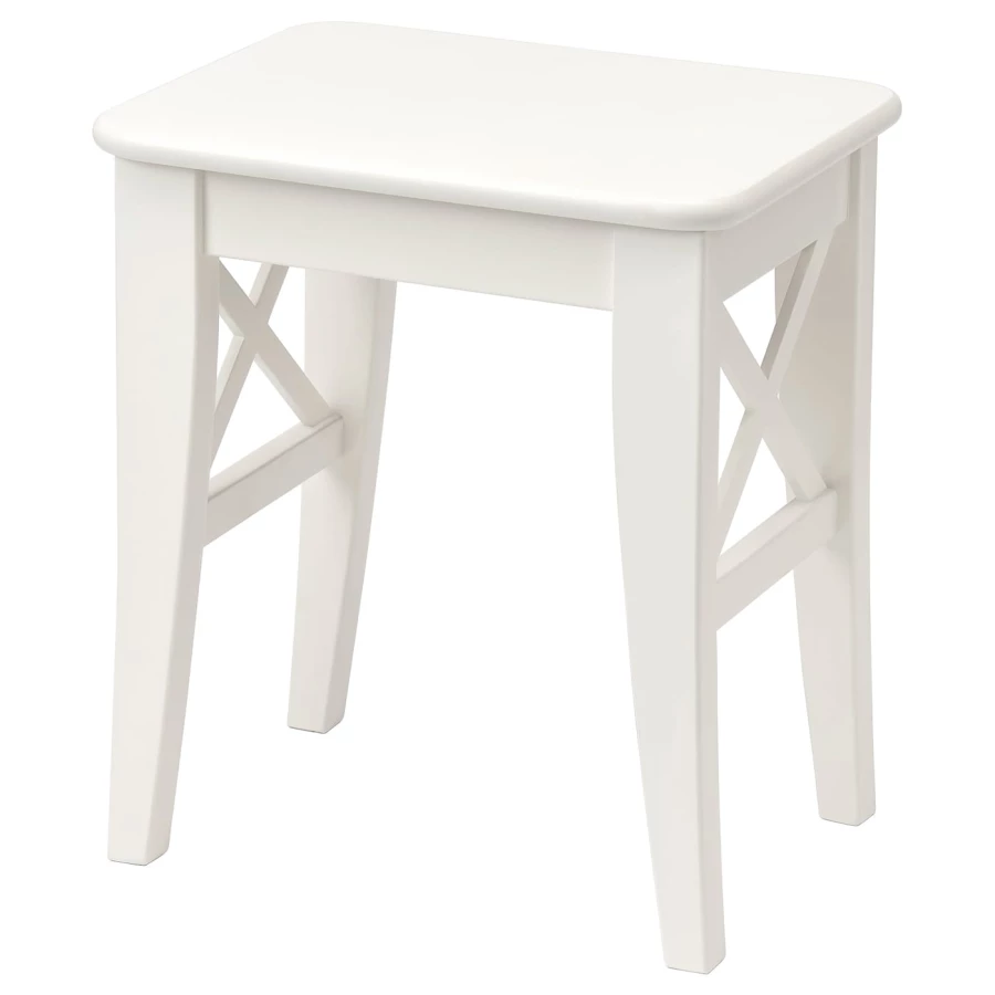 Табурет деревянный - IKEA INGOLF/ИНГОЛЬФ ИКЕА, 45х40х30 см, белый (изображение №1)