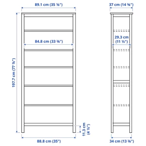 Второе фото. Открытый книжный шкаф - IKEA HEMNES, 90x197 см, белый, ХЕМНЭС ИКЕА