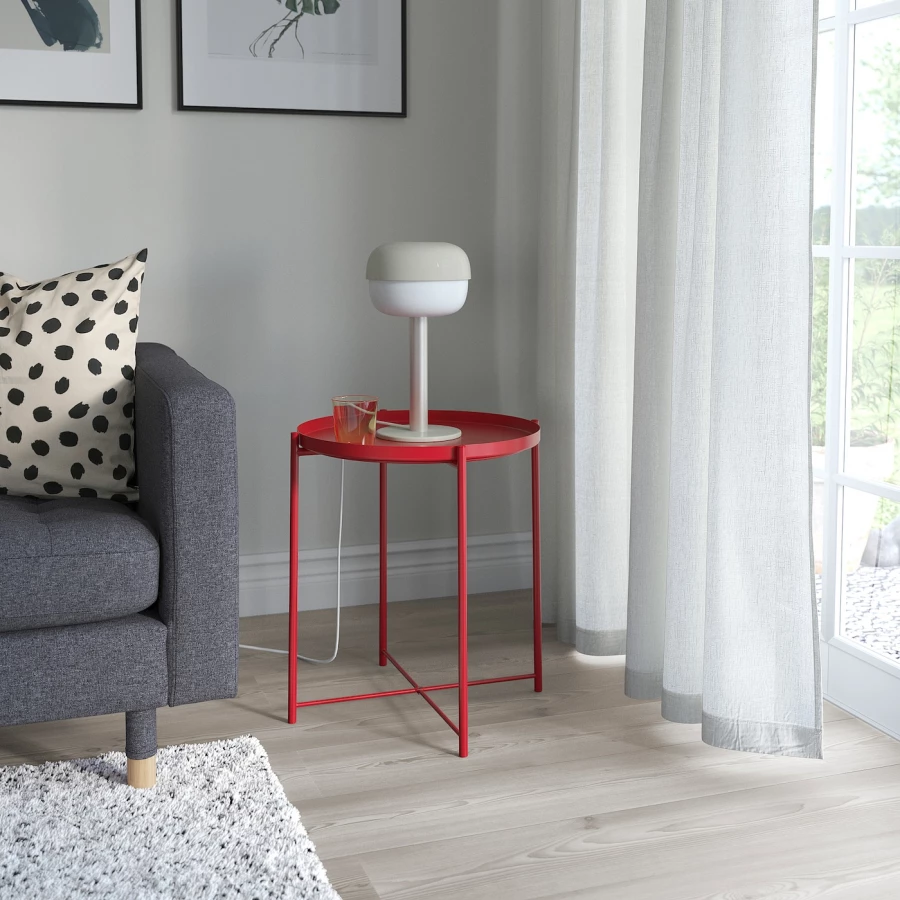 Стол-поднос - IKEA GLADOM/ГЛАДОМ ИКЕА, 45х53 см, красный (изображение №2)