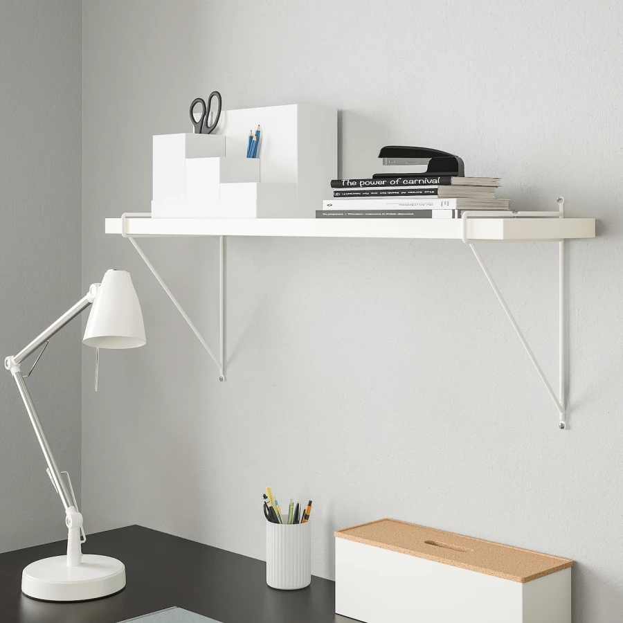 Полка настенная - BERGSHULT IKEA/БЕРГСХУЛЬТ ИКЕА, 80х20 см, белый (изображение №7)