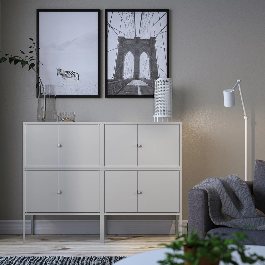 Комбинация для хранения - LIXHULT IKEA/ ЛИКСГУЛЬТ ИКЕА, 92х120 см, серый (изображение №7)