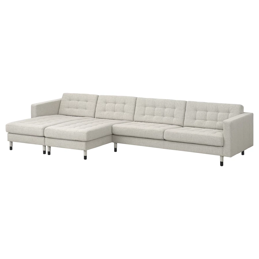 5-местный диван с шезлонгом - IKEA LANDSKRONA, 78x158x360см, светло-серый, ЛАНДСКРУНА ИКЕА (изображение №1)