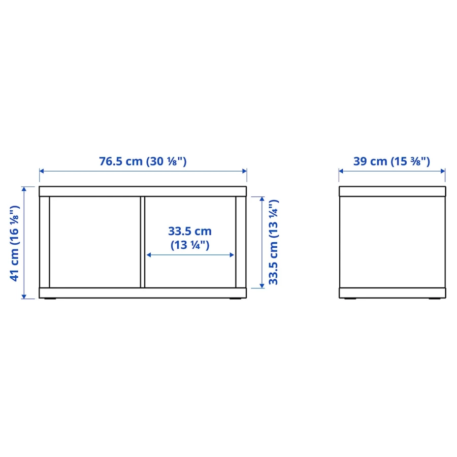 Стеллаж 2 ячейки - IKEA KALLAX, 77х41 см, белый, КАЛЛАКС ИКЕА (изображение №5)