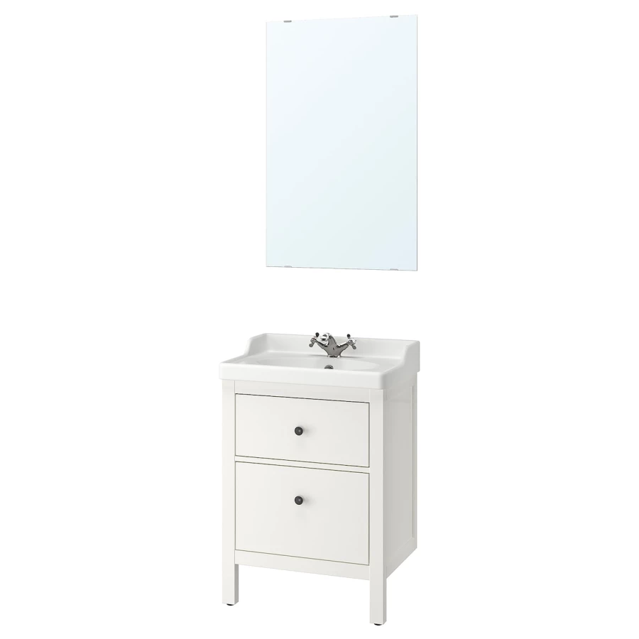 Комбинация для ванной - IKEA HEMNES/RÄTTVIKEN/RATTVIKEN, 62х49х93 см, белый, ХЕМНЭС/РЭТТВИКЕН ИКЕА (изображение №1)