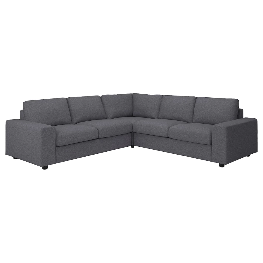 Чехол на угловой диван - IKEA VIMLE/ВИМЛЕ ИКЕА, 140х53 см  , серый (изображение №1)