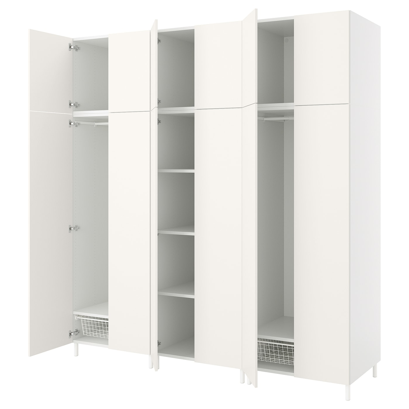 Платяной шкаф - IKEA PLATSA/FONNES  / ПЛАТСА/ФОННЕС ИКЕА, 240x57x251 см, белый