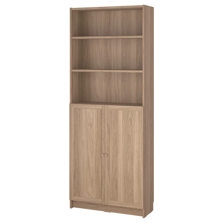 Книжный шкаф -  BILLY / OXBERG IKEA/ БИЛЛИ/ ОКСБЕРГ ИКЕА, под беленый дуб (изображение №1)