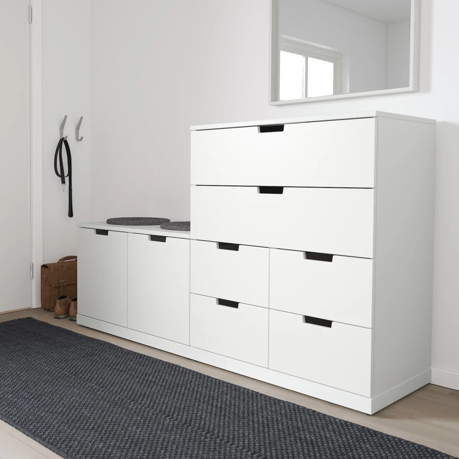 Комод - IKEA NORDLI/НОРДЛИ ИКЕА, 47х99х160 см, белый (изображение №2)