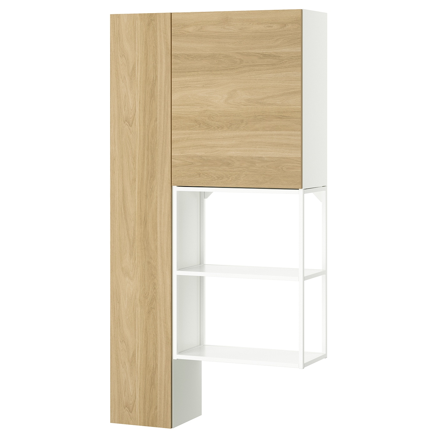 Книжный шкаф -  ENHET IKEA/ ЭНХЕТ ИКЕА, 180х90 см, белый/под беленый дуб