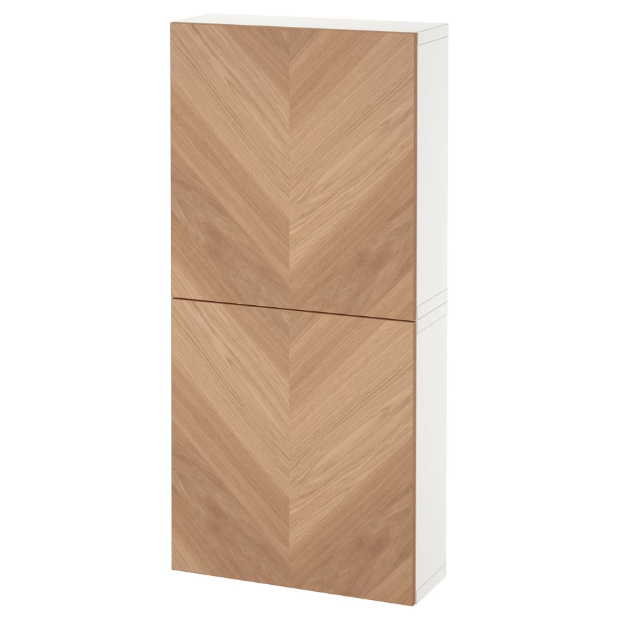 Навесной шкаф - IKEA BESTÅ, 60x22x128 см, коричневый, БЕСТО  ИКЕА (изображение №1)
