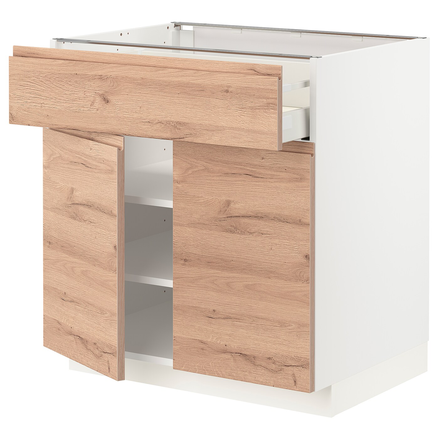 Напольный шкаф - IKEA METOD MAXIMERA, 88x62x80см, белый/светлый ясень, МЕТОД МАКСИМЕРА ИКЕА