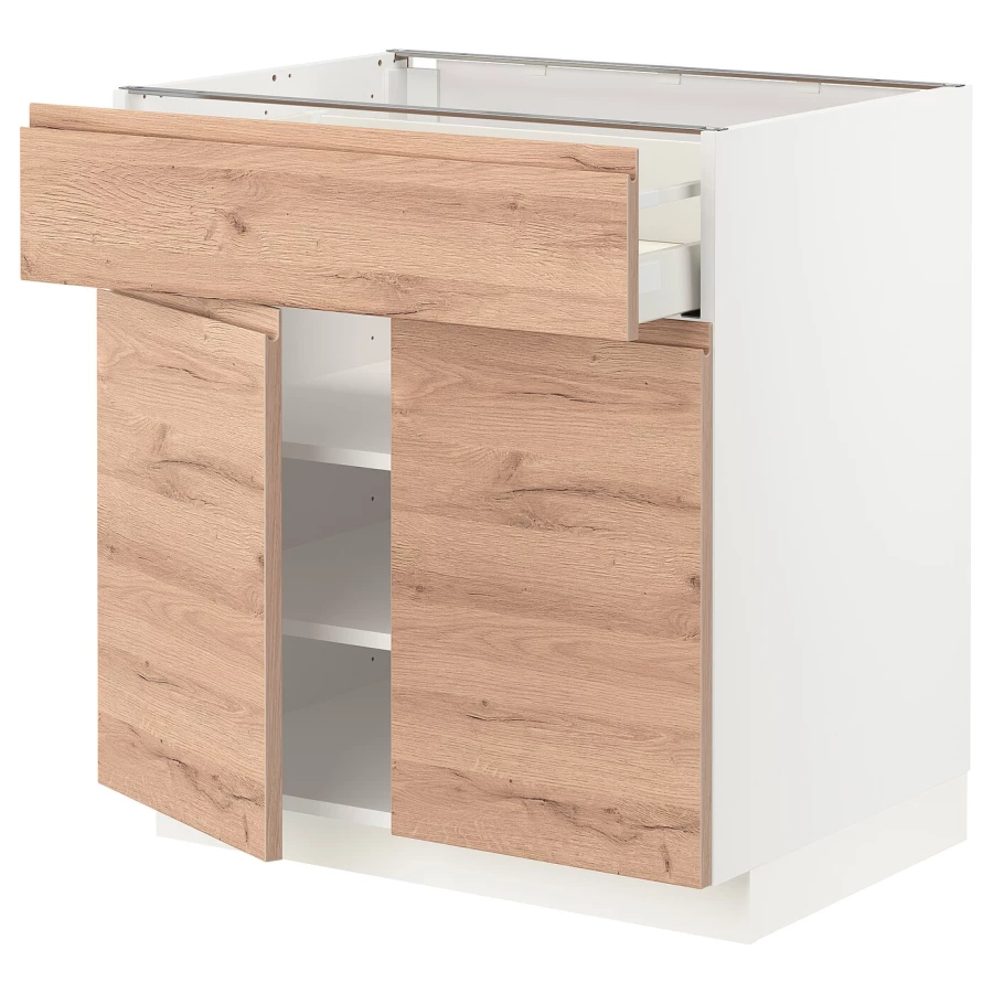 Напольный шкаф - IKEA METOD MAXIMERA, 88x62x80см, белый/светлый ясень, МЕТОД МАКСИМЕРА ИКЕА (изображение №1)