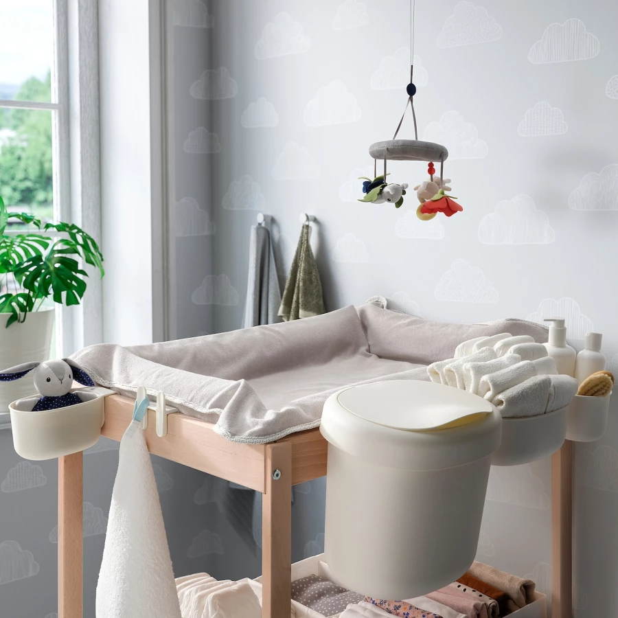 Корзины для хранения пеленальный столик - ÖNSKLIG /ОNSKLIG   IKEA/ОНСКЛИГ  ИКЕА, 27х26 см, белый (изображение №2)