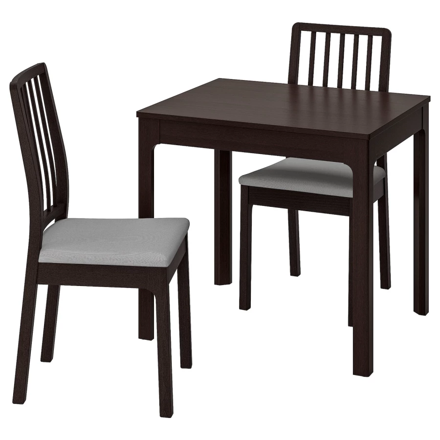Стол и 2 стула - EKEDALEN / EKEDALEN IKEA/ ЭКЕДАЛЕН ИКЕА, 120х80  см, коричневый (изображение №1)
