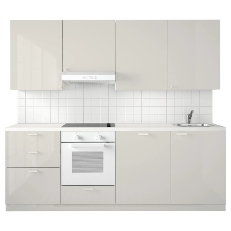 Модульный шкаф - METOD IKEA/ МЕТОД ИКЕА, 228х240 см, светло-серый/белый (изображение №1)