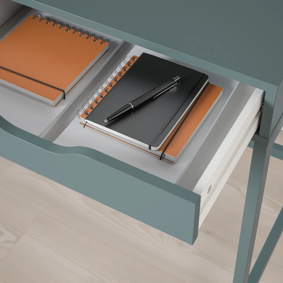 Письменный стол с ящиками - IKEA ALEX/АЛЕКС ИКЕА, 100x48 см, серый (изображение №2)
