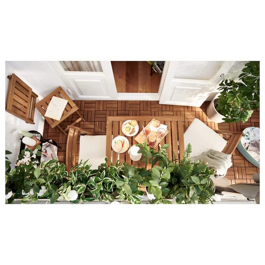 Табурет садовый, складной - IKEA NÄMMARÖ/NAMMARO, 37x45 см, светло-коричневый, НЭММАРО ИКЕА (изображение №4)