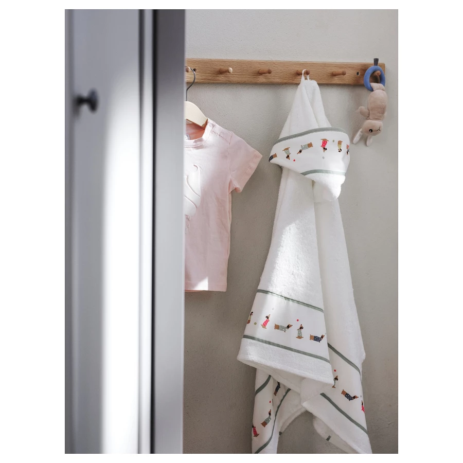 Детское полотенце - DRÖMSLOTT / DRОMSLOTT IKEA/ ДРОМСЛОТТ ИКЕА, 60х125 см, светло-серый (изображение №6)